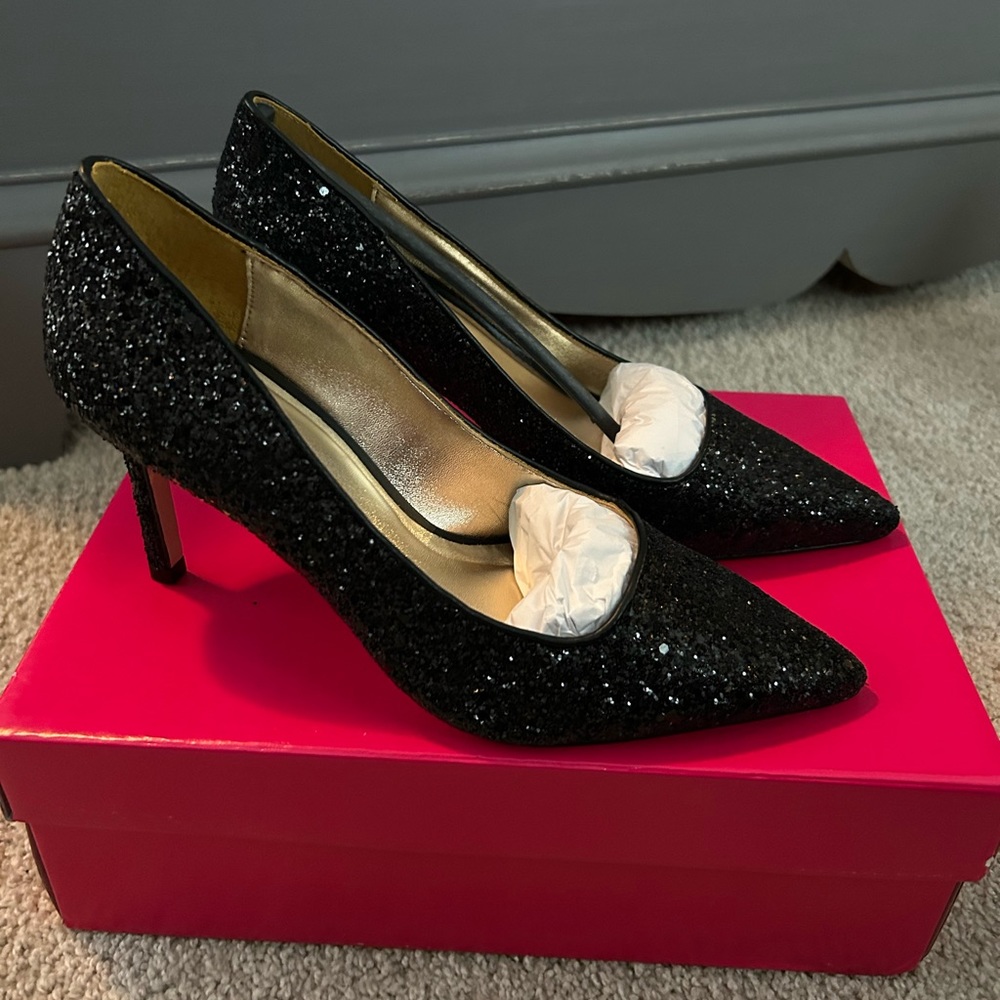 Lilly Pulitzer Black Sparkle Pumps, NIB, size 7.5